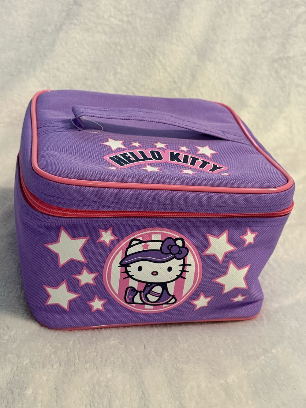 NWOT Sanrio Hello Kitty Purple and Pink Star Insulated Lunch Bag with Handle